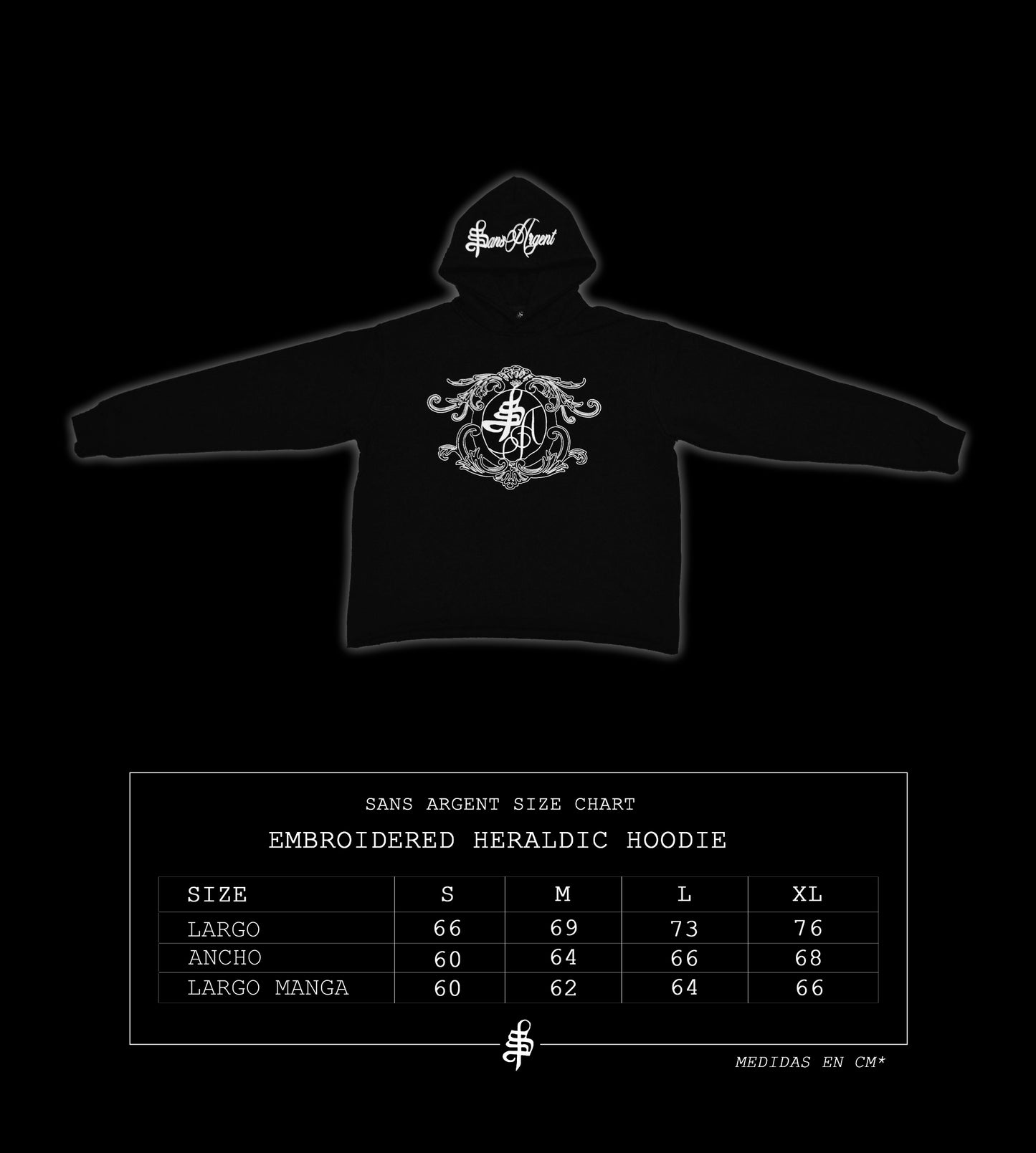 Embroidered "HMZ"  black hoodie 420gsm