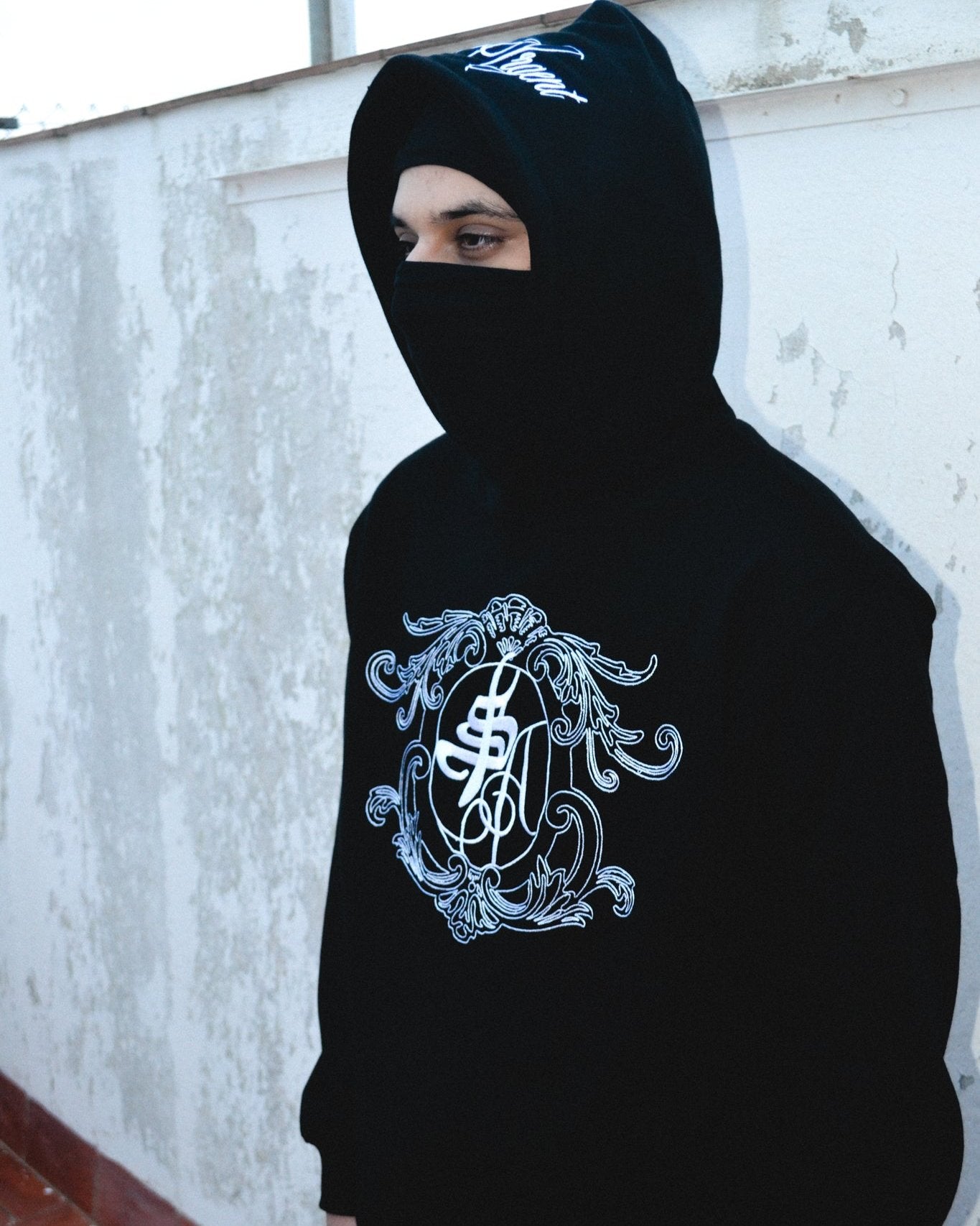 Embroidered "HMZ"  black hoodie 420gsm