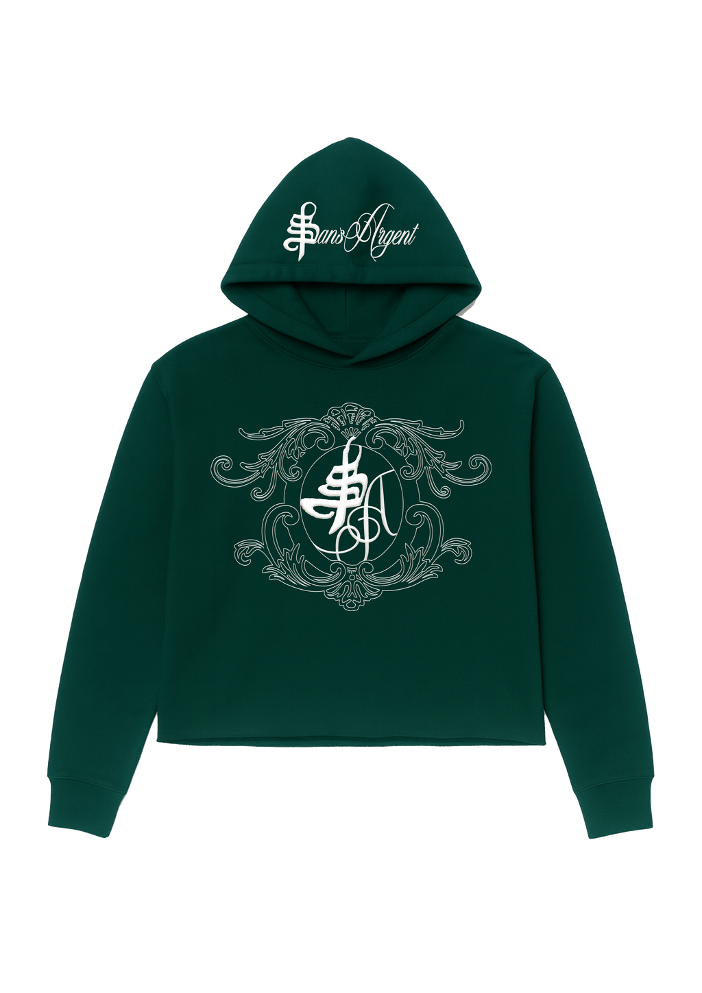 Embroidered "HMZ" Dark green hoodie 420gsm