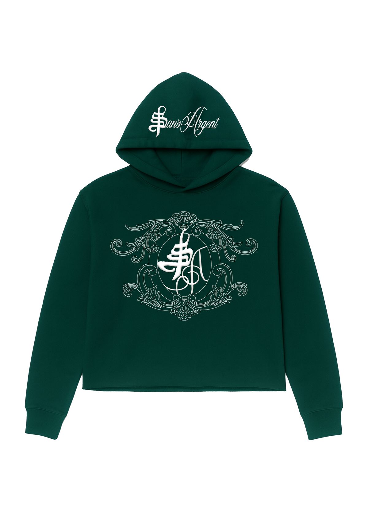 Embroidered "HMZ" Dark green hoodie 420gsm